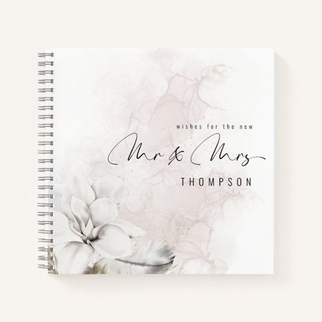 Cuaderno Watercolor White Floral Nuevo Sr. Guest Book (Anverso)