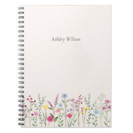 Cuaderno Watercolor Wildflower Personalized Notebook