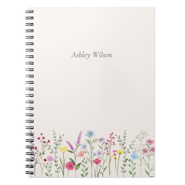 Cuaderno Watercolor Wildflower Personalized Notebook (Frente)