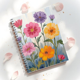 Cuaderno Watercolor Wildflowers | Flower Field Painting 