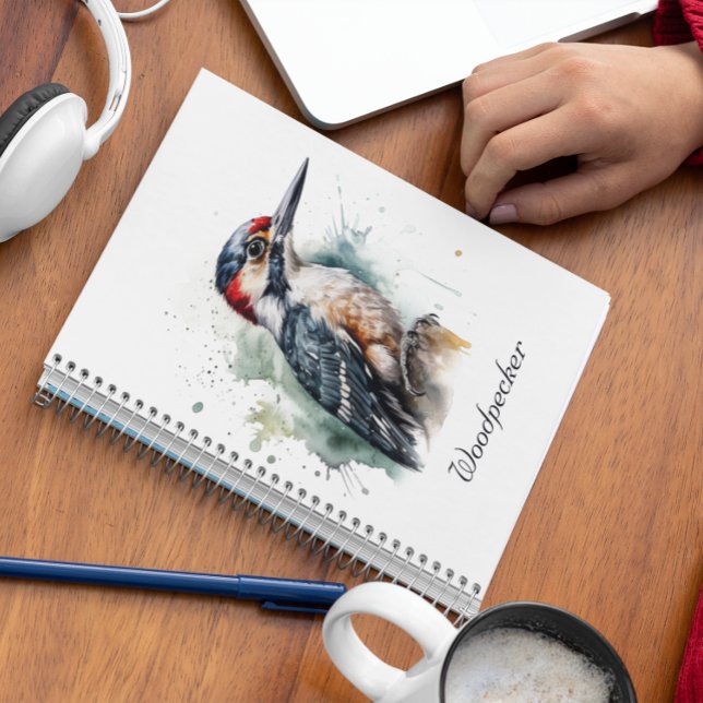 Cuaderno Watercolor Woodpecker Woodland, personalizado (Subido por el creador)