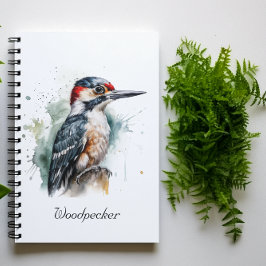 Cuaderno Watercolor Woodpecker Woodland, personalizado