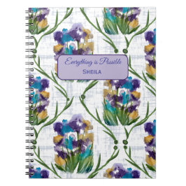 Cuaderno Watercolour Iris Floral Wreath Notebook