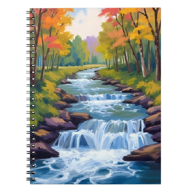 Cuaderno Waterfall Nature Landscape Painting (Frente)