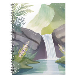 Cuaderno Waterfall Whisper | Nature Watercolor Landscape