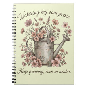 Cuaderno Watering My Own Peace Vintage Floral Botanical