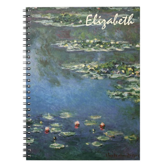 Cuaderno Waterlilies por Claude Monet, Flores de época (Frente)
