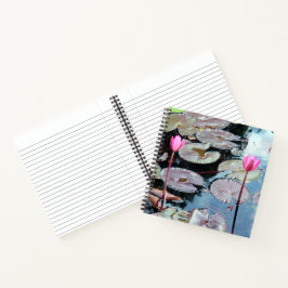 Cuaderno Waterlios rosas en un estanque