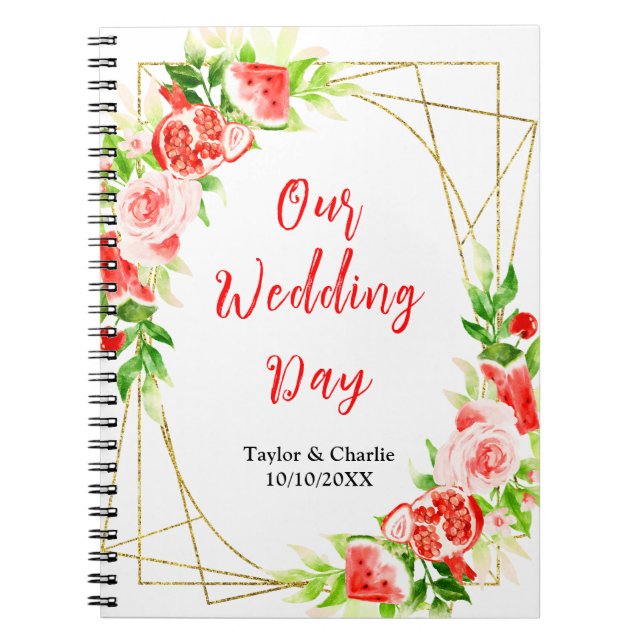 Cuaderno Watermelon and Pomegranate Wedding Planner (Frente)