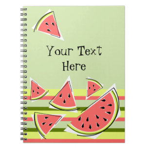 Cuaderno Watermelon Green Pieces Stripe Classic Textos