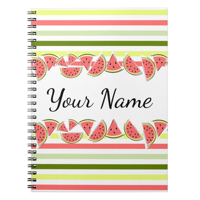 Cuaderno Watermelon Pieces Stripe Thin Name (Frente)