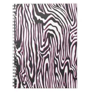 Cuaderno Wav de contorno blanco, negro y rosa inmaculado