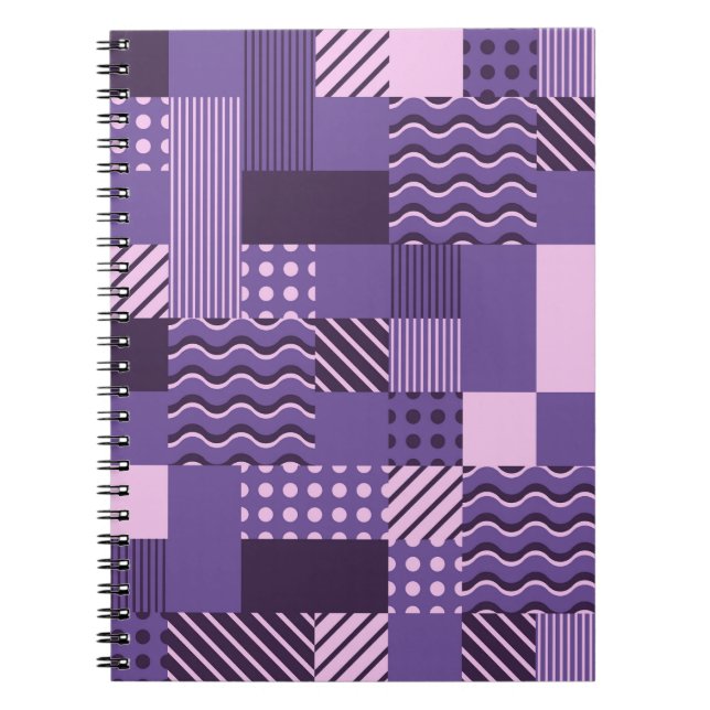 Cuaderno Waves Stripes Dots: Modern Seamless. (Frente)