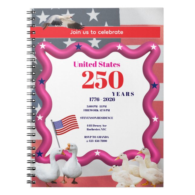 Cuaderno We The Silly Geese 250th Funny Celebration (Frente)