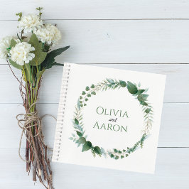 Cuaderno Wedding Guest Book with Botanical Wreath Cover