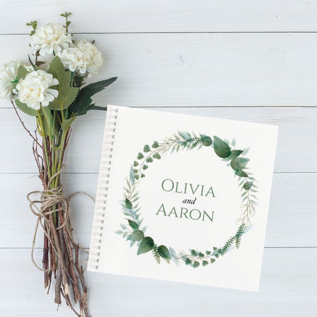 Cuaderno Wedding Guest Book with Botanical Wreath Cover (Subido por el creador)