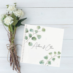 Cuaderno Wedding Guest Book with Eucalyptus Leaves