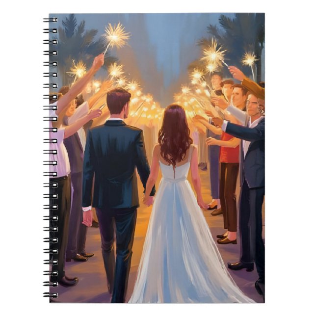 Cuaderno Wedding Sparklers | Marriage Celebration Painted (Frente)