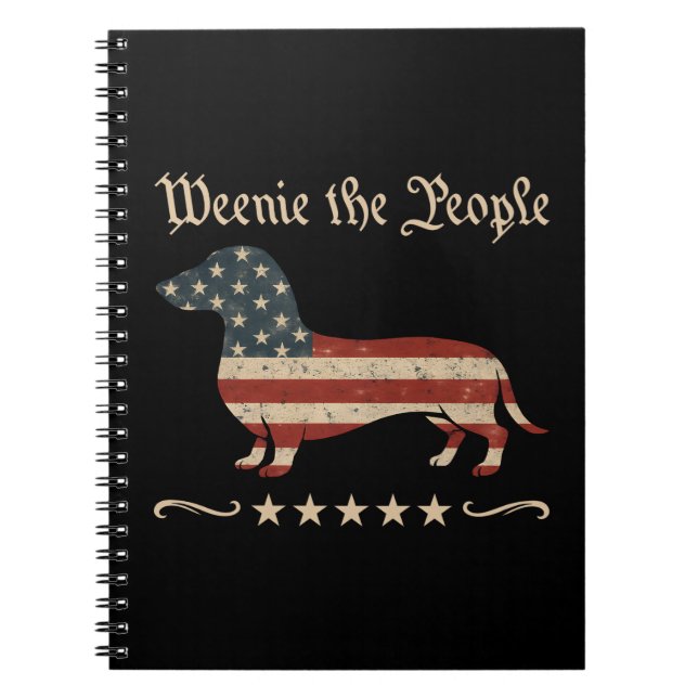 Cuaderno Weenie El Pueblo Dachshund 4 De Julio (Frente)