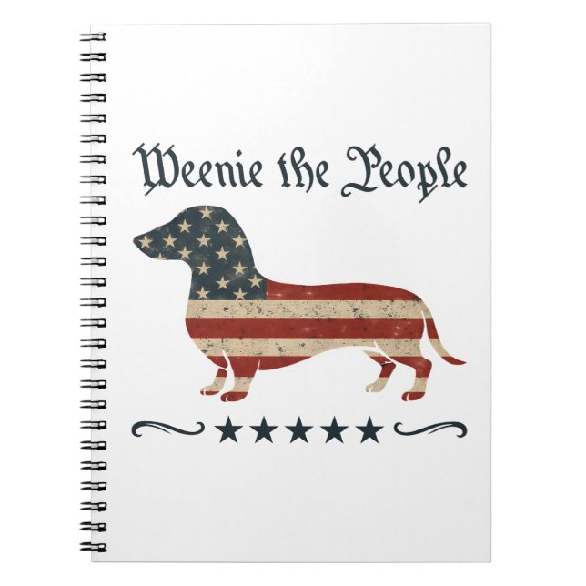 Cuaderno Weenie El Pueblo Dachshund 4 De Julio (Frente)