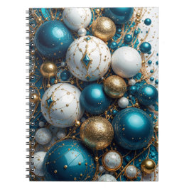 Cuaderno Weihnachtskugeln Blau Gold Premium