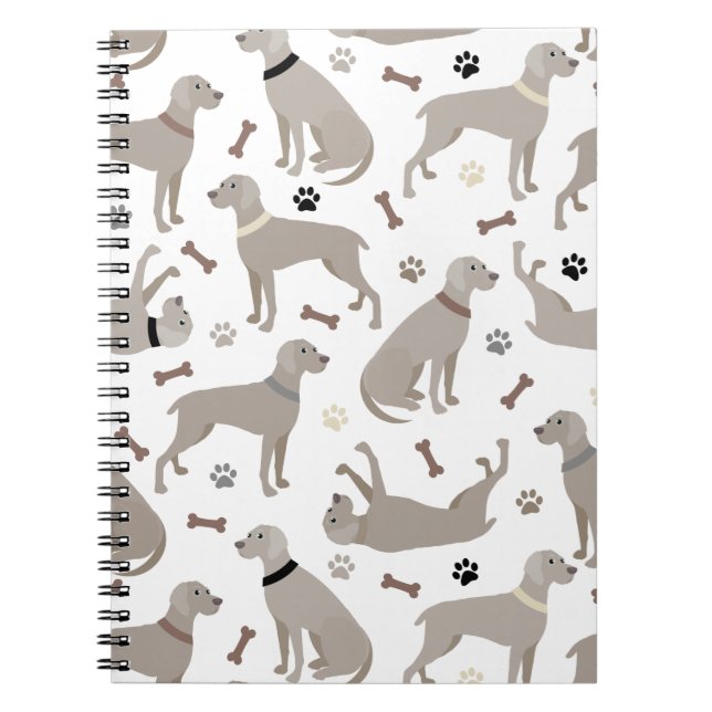 Cuaderno Weimaraner Bones and Paws Notebook (Frente)