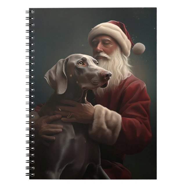Cuaderno Weimaraner Con Navidades Festividades De Santa Cla (Frente)