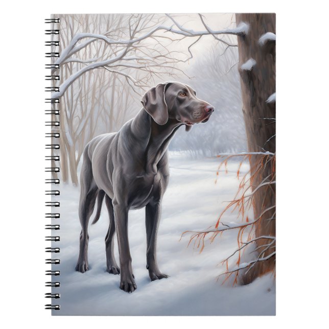 Cuaderno Weimaraner Deja Que Nieva A Navidades (Frente)