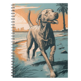 Cuaderno Weimaraner en la playa
