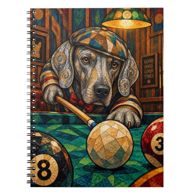 Cuaderno Weimaraner, mosaico geométrico (Frente)