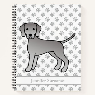 Cuaderno Weimaraner Perro De Dibujos Animados Lindo & Texto