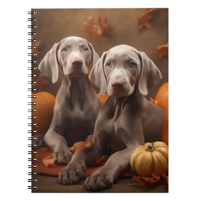 Cuaderno Weimaraner Puppy Autumn Delight Pumpkin (Frente)