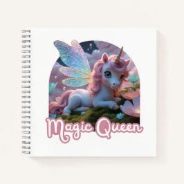Cuaderno Weißes Einhorn mit Flügeln - Magic Queen