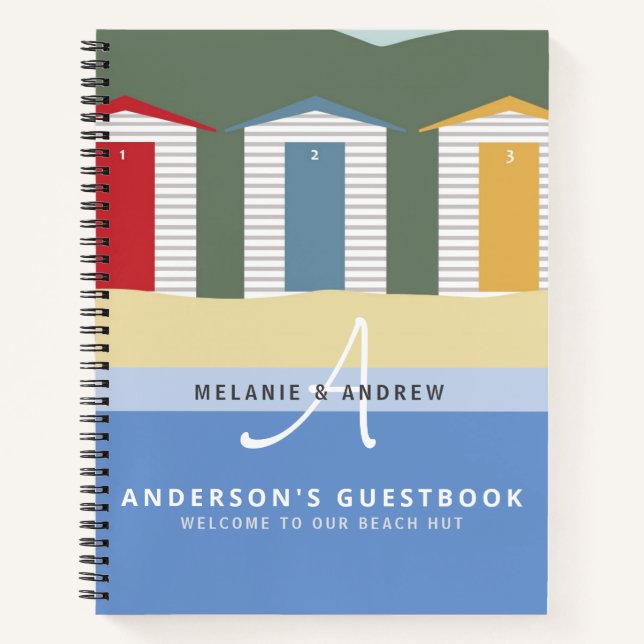 Cuaderno WELCOME BEACH HUT Guestbook Monograma Diversión (Anverso)
