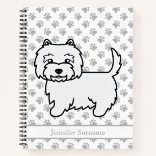 Cuaderno West Highland White Terrier Perro Lindo & Texto Pe