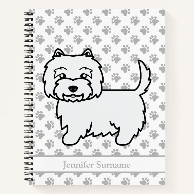 Cuaderno West Highland White Terrier Perro Lindo & Texto Pe (Anverso)
