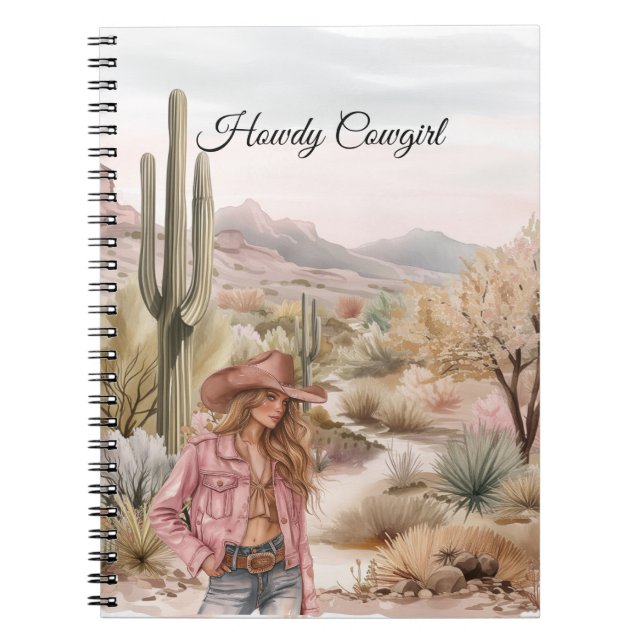 Cuaderno Western Cactus Desert Blond Cowgirl (Frente)