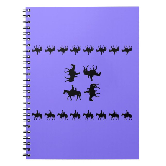 Cuaderno Western Periwinkle - Horseback Silhouettes (Frente)