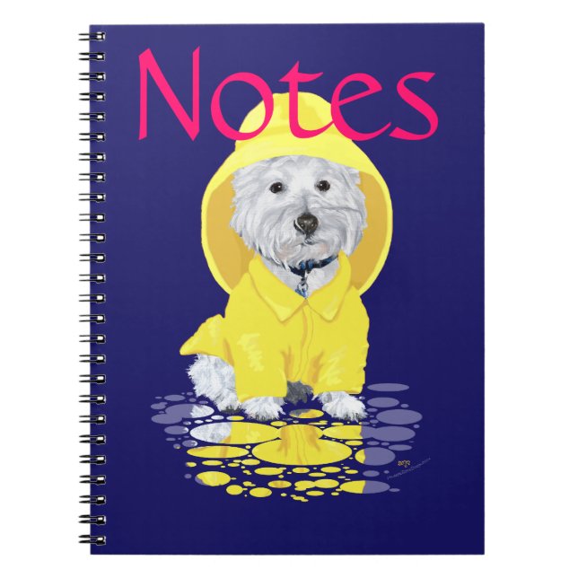 Cuaderno Westie Dog April Showers (Frente)