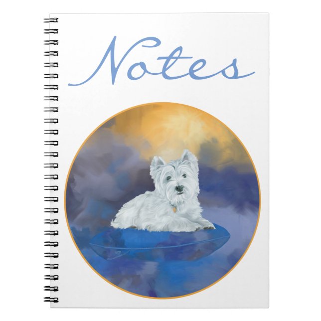 Cuaderno Westie en cojín (Frente)