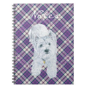 Cuaderno Westie en Tartán