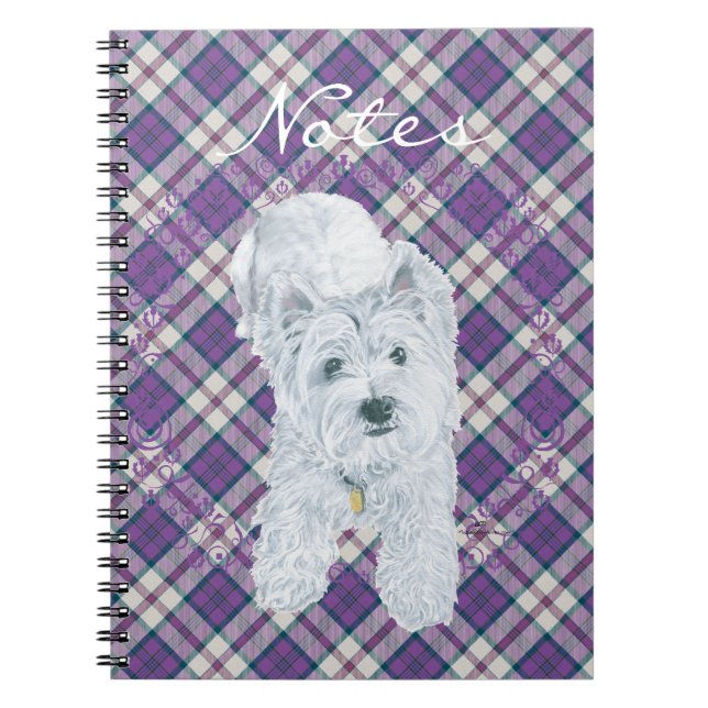 Cuaderno Westie en Tartán (Frente)