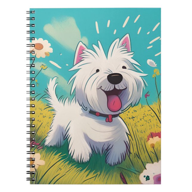Cuaderno Westie notebook - Westie viviendo su mejor vida. (Frente)