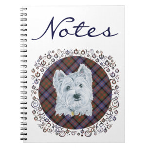 Cuaderno Westie sobre Tartán
