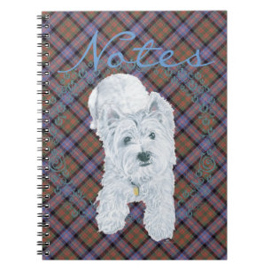 Cuaderno Westie sobre Tartán