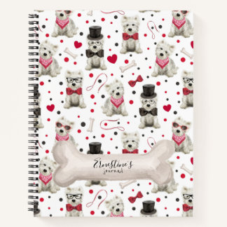 Cuaderno Westies Blancos con Accesorios Personalizados
