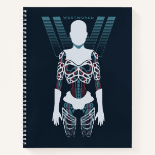 Cuaderno Westworld Android Skeleton Over Logo