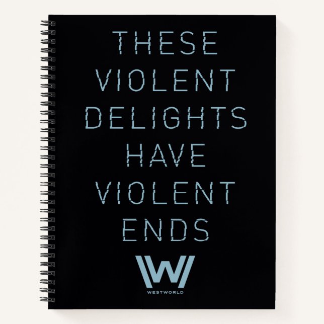 Cuaderno Westworld | Cita de tipografía "Luces violentas" (Anverso)