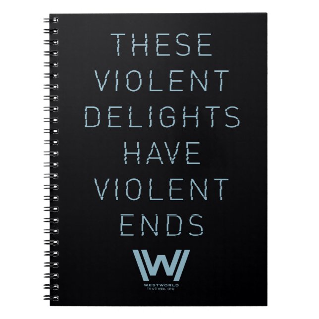 Cuaderno Westworld | Cita de tipografía "Luces violentas" (Frente)