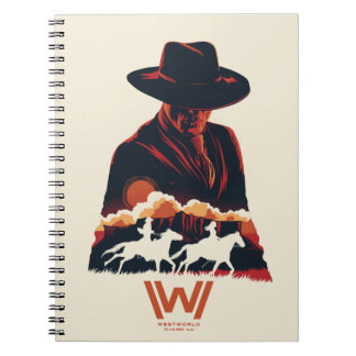 Cuaderno Westworld | Hombre con silueta del desierto negro